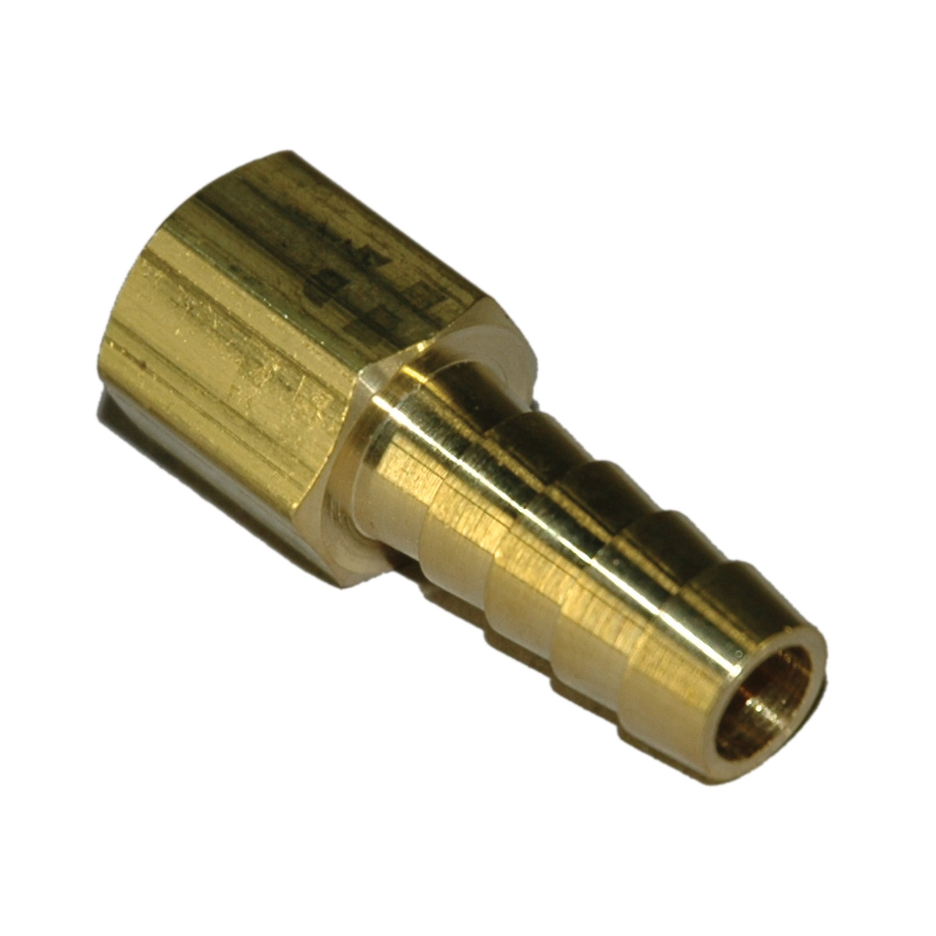 Hose Barb, 3/8" Inside Diameter Hose, 1/4" Female NPT, Straight, Brass - Image 2