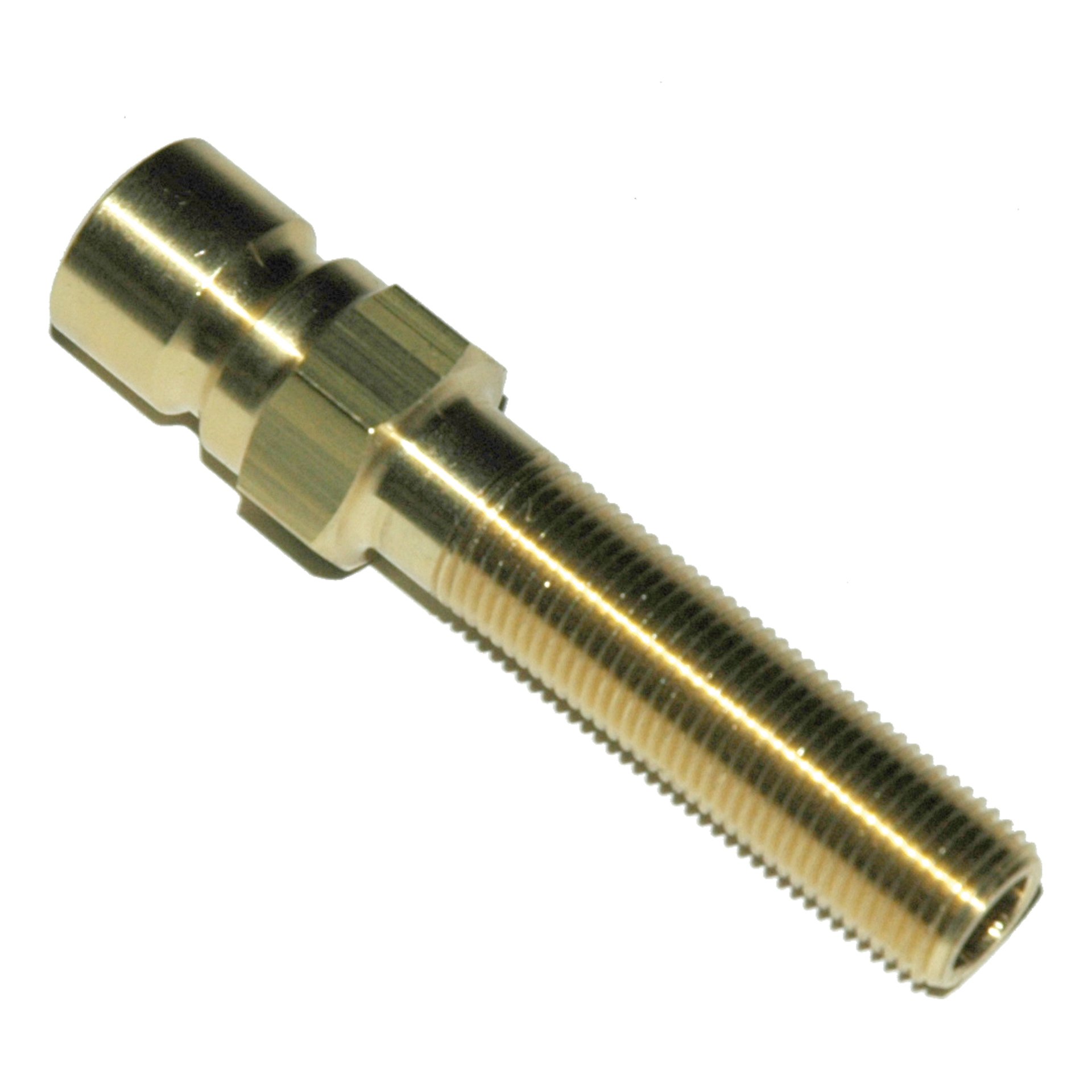 Plug, Water Extension, 300 Series, 3/8" Passage, 2.5" Length, 1/8" NPT, Brass - Image 1