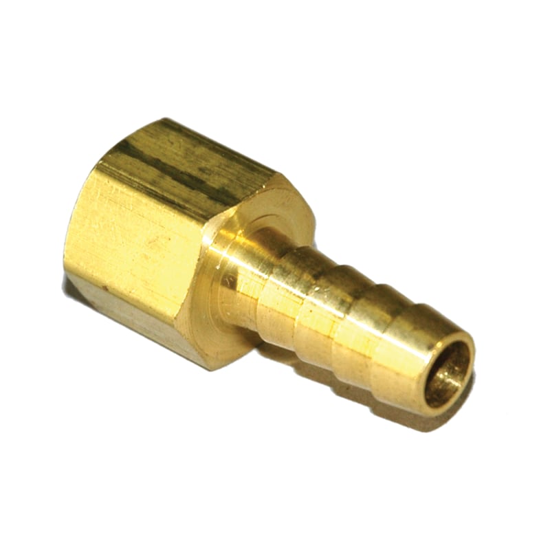 Hose Barb, 3/8" Inside Diameter Hose, 3/8" Female NPT, Straight, Brass