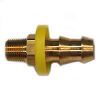 Hose Barb, 3/8″ Inside Diameter Push-On, 1/8″ Male NPT, Brass.