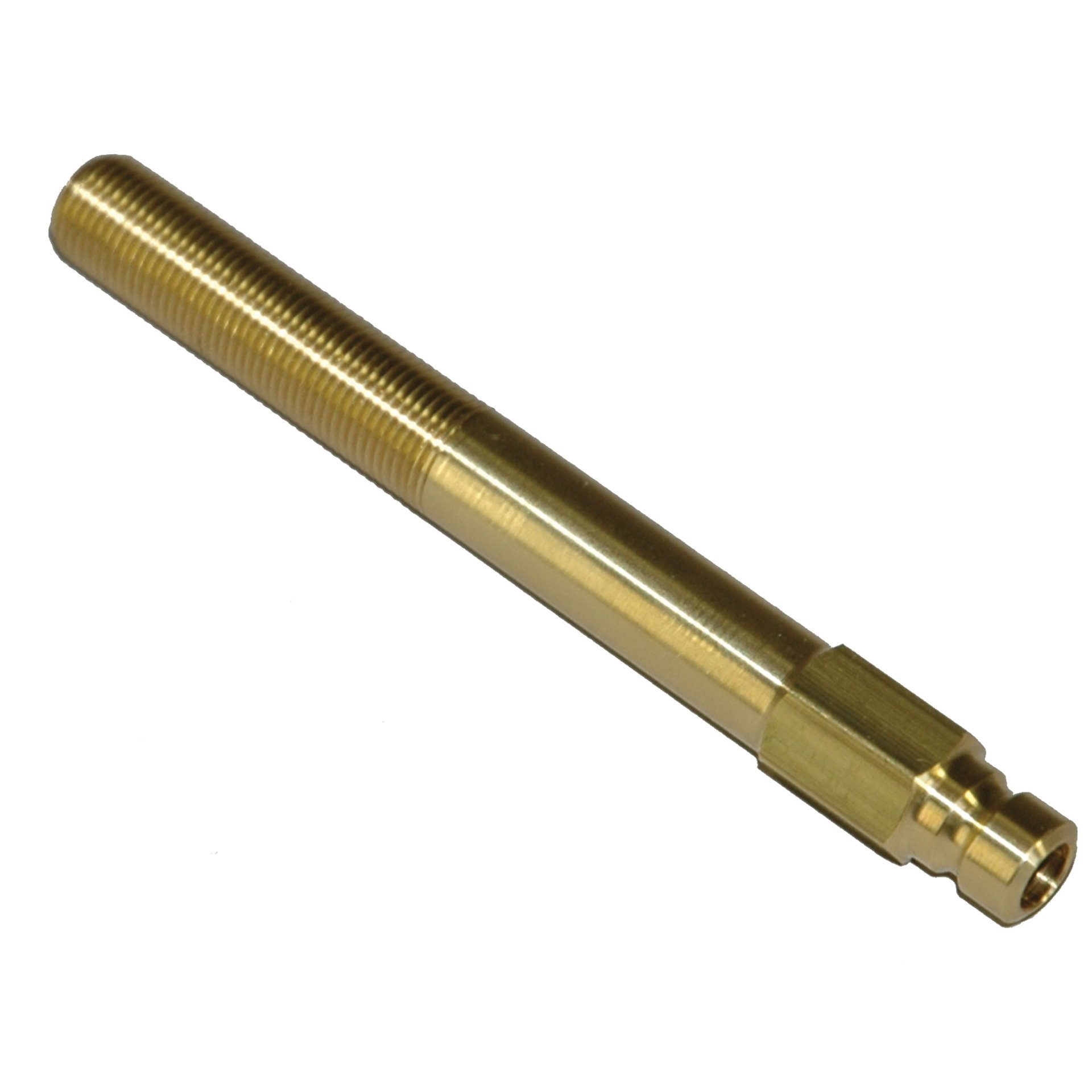 Plug, Water Extension, 200 Series, 1/4" Passage, 4" Length, 1/8" NPT, Brass - Image 1