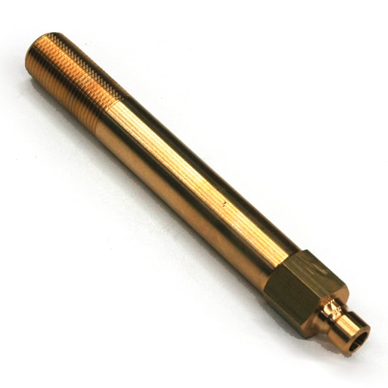 Plug, Water Extension, 300 Series, 3/8″ Passage, 7″ Length, 1/2″ NPT, Brass