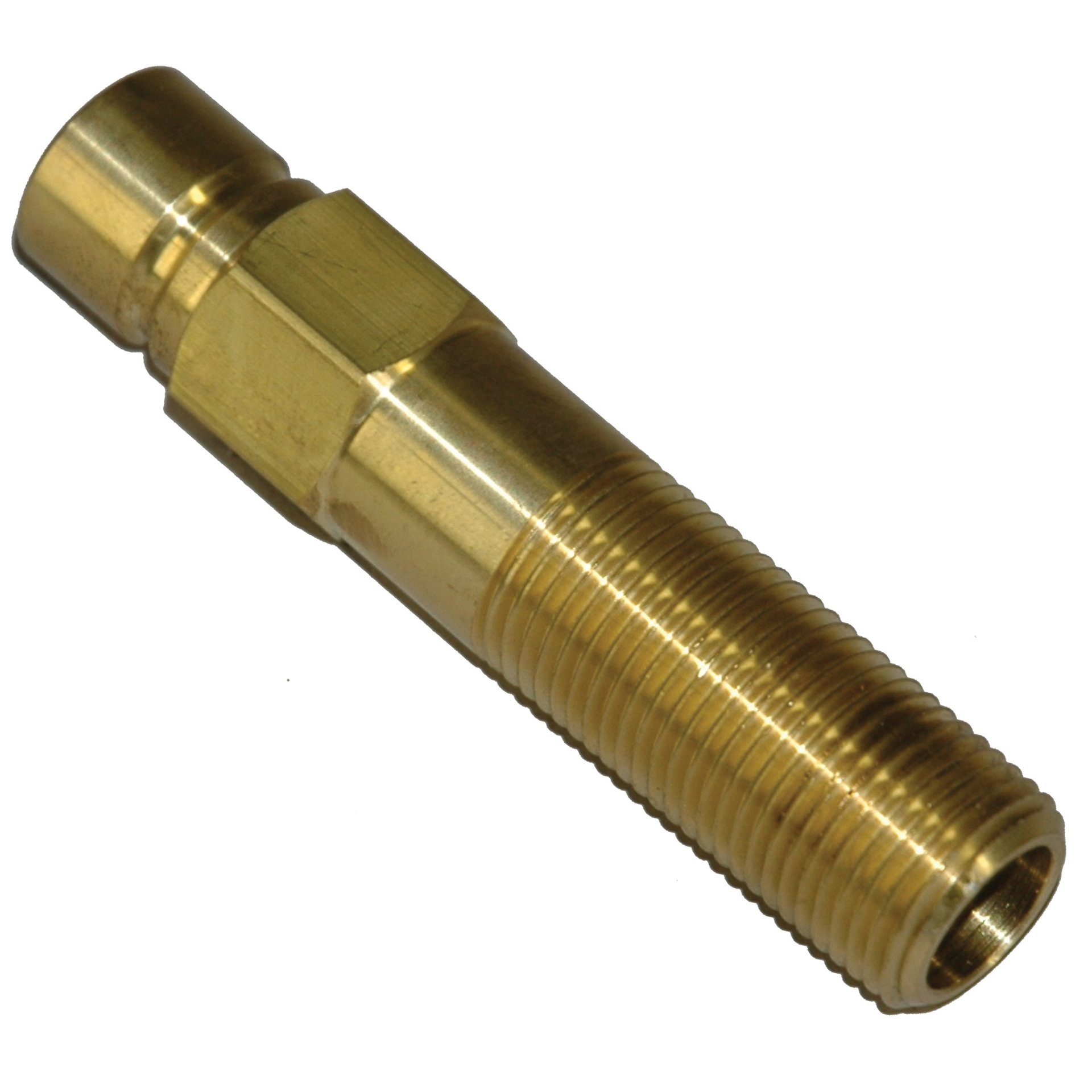 Plug, Water Extension, 500 Series, 1/2" Passage, 4" Length, 1/2" NPT, Brass - Image 1