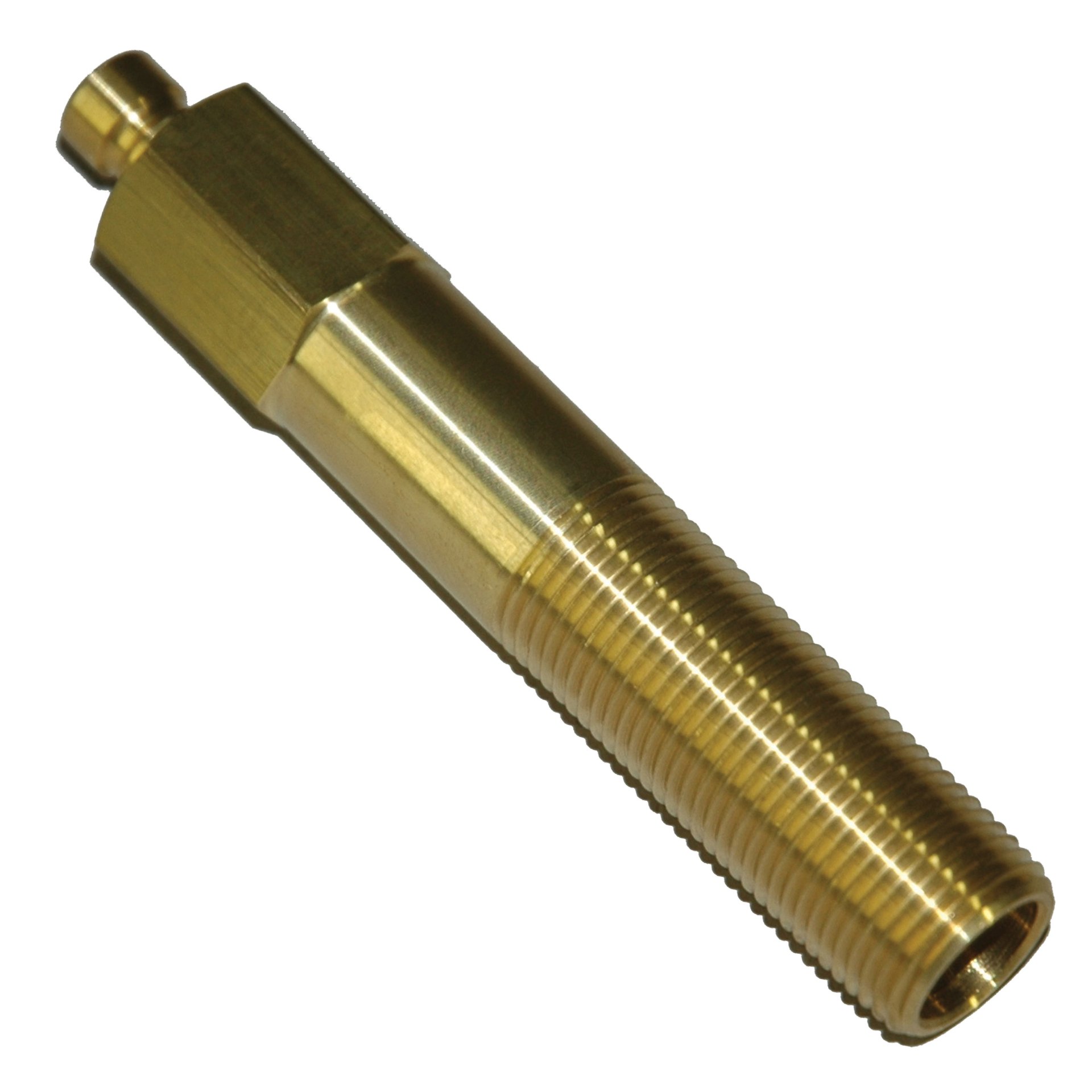 Plug, Water Extension, 200 Series, 1/4" Passage, 4" Length, 3/8" NPT, Brass - Image 2