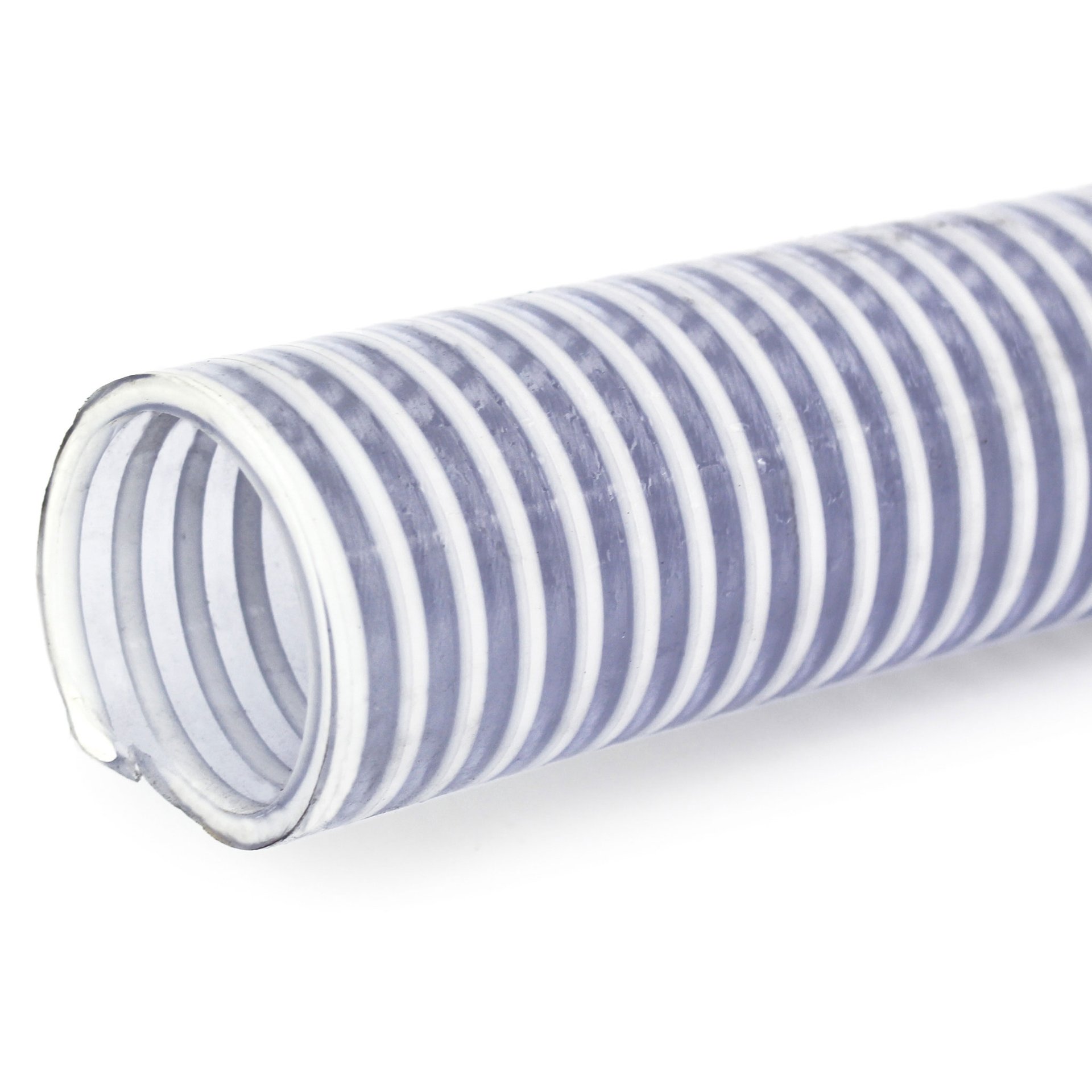 Loader Hose, 3" ID, Smooth Cover, Clear Wall, White Helix Reinforced PVC & Seamless Smooth Bore - Image 1