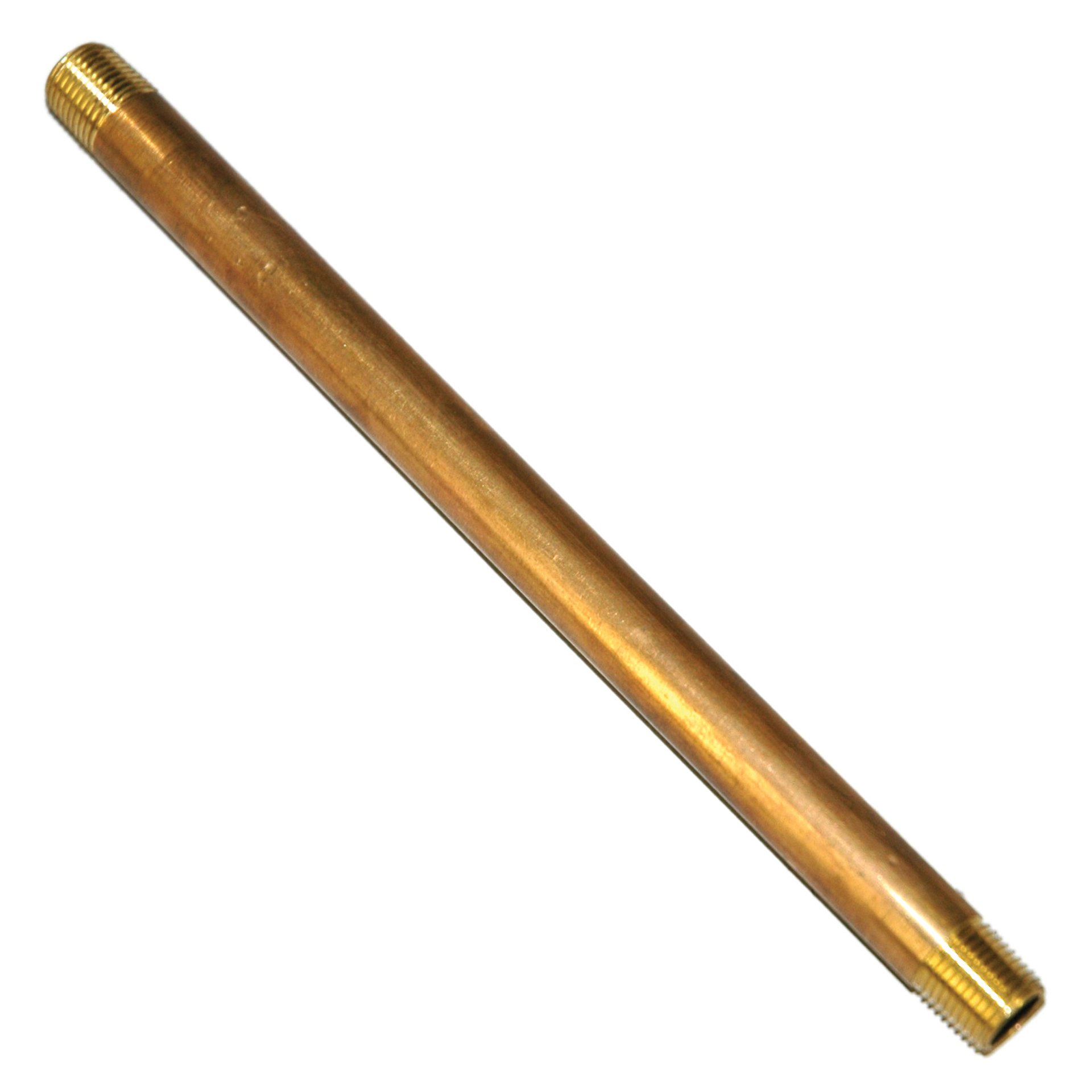 Pipe Nipple, 1/8" NPT, 6" Length, Brass - Image 1