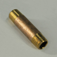 Pipe Nipple, 1/4" NPT, 2" Length, Brass