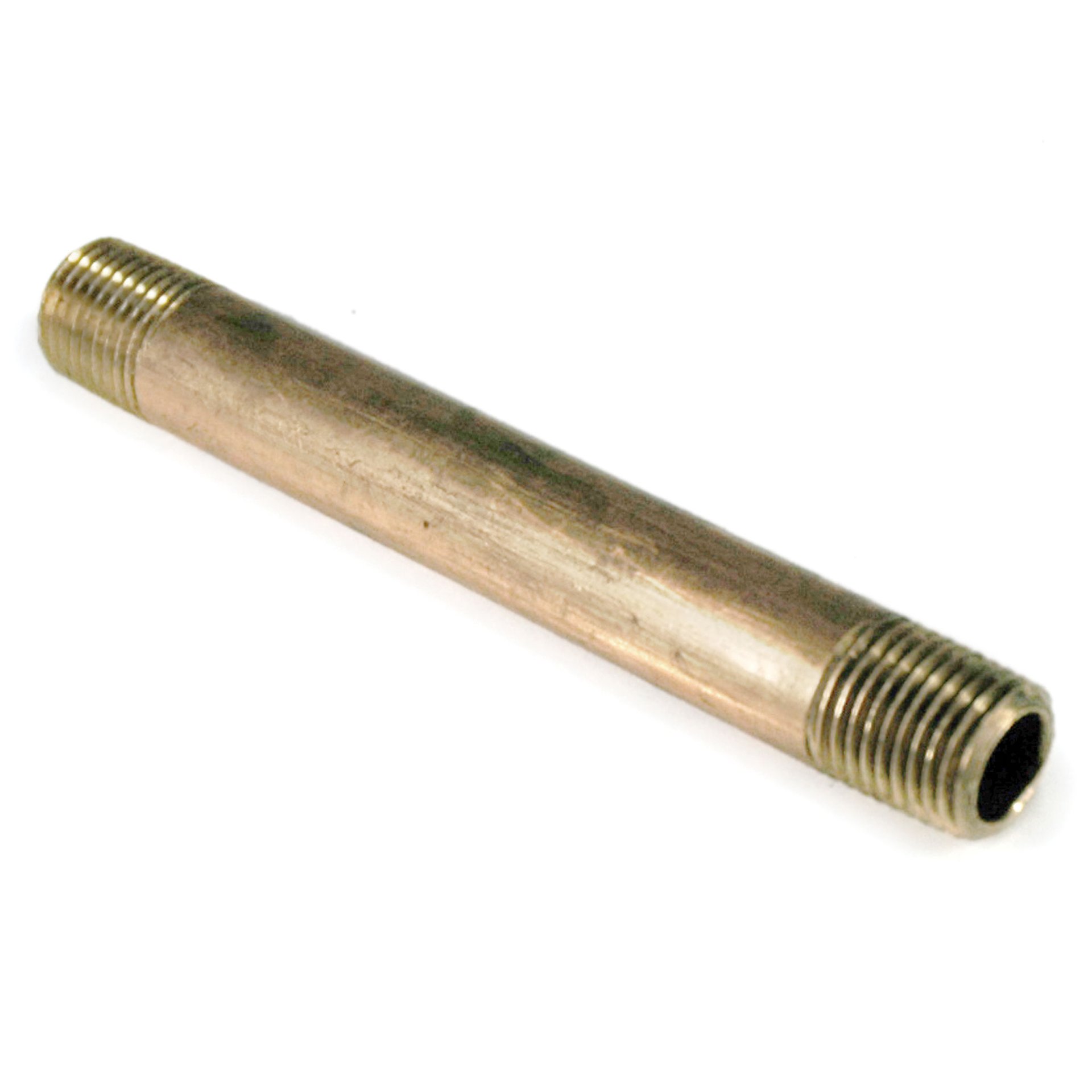 Pipe Nipple, 1/4" NPT, 4" Length, Brass - Image 1