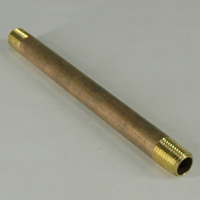 Pipe Nipple, 1/4" NPT, 6" Length, Brass - Image 2