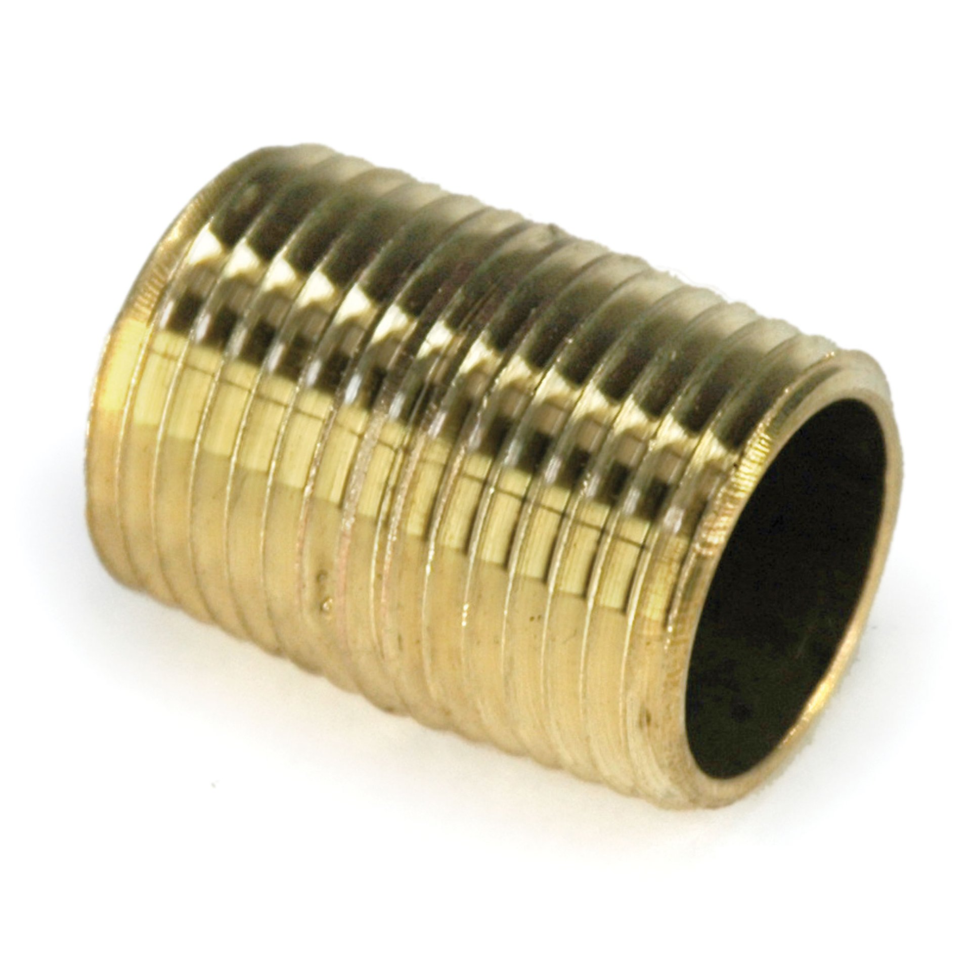 Pipe Nipple, 1/2" NPT, Close, Brass - Image 1