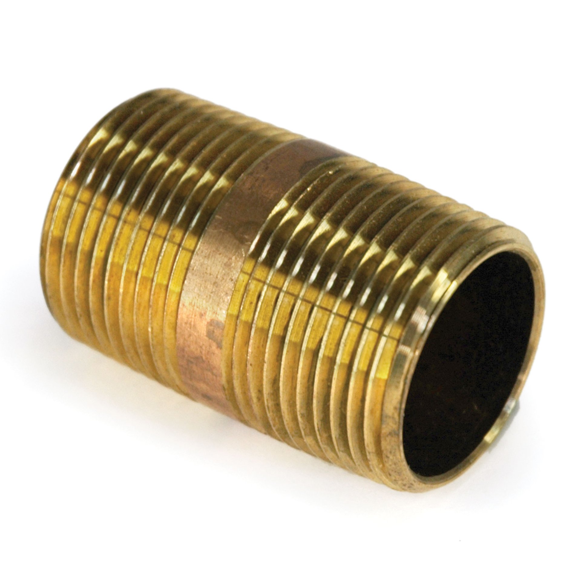 Pipe Nipple, 1" NPT, 2" Length, Brass - Image 1