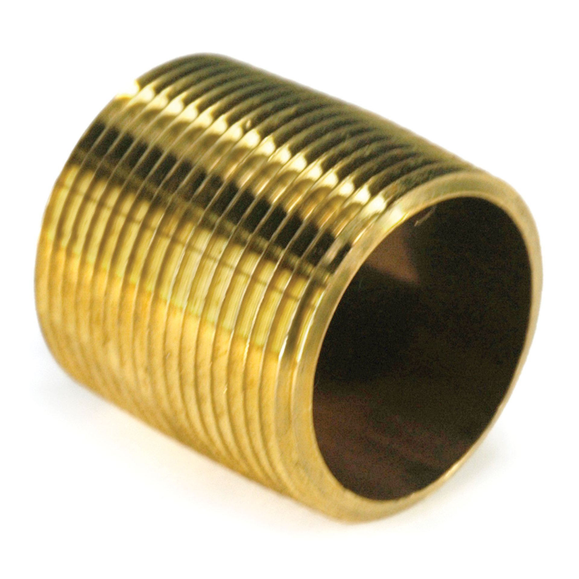 Pipe Nipple, 1-1/4" NPT, Close, Brass - Image 1