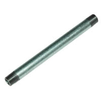 Pipe Nipple, 1/4" NPT, 6" Length, Galvanized Steel - Image 1