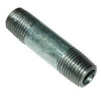 Pipe Nipple, 1/4" NPT, 2" Length, Galvanized Steel - Image 1