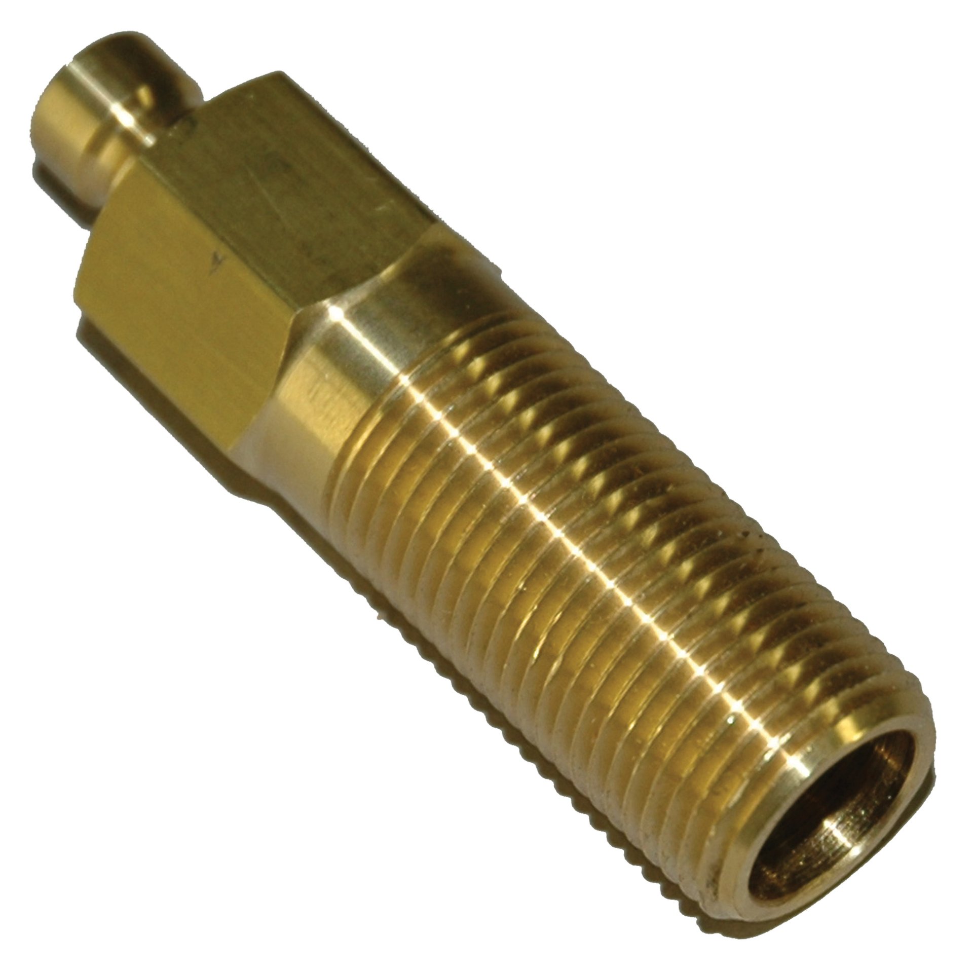 Plug, Water Extension, 200 Series, 1/4" Passage, 2.5" Length, 3/8" NPT, Brass - Image 1