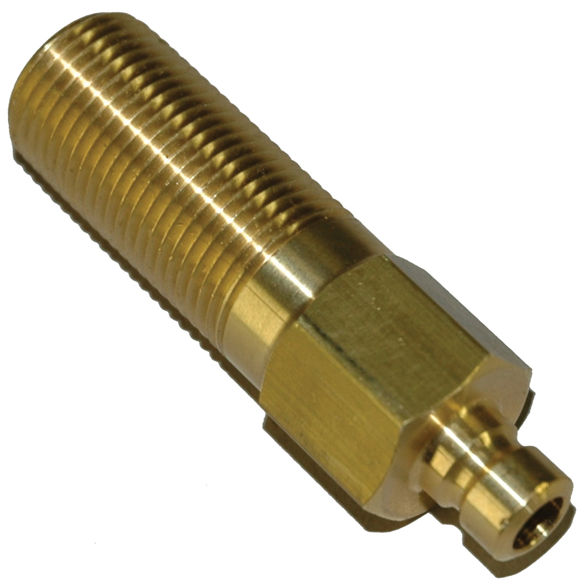 Plug, Water Extension, 200 Series, 1/4" Passage, 2.5" Length, 3/8" NPT, Brass - Image 2
