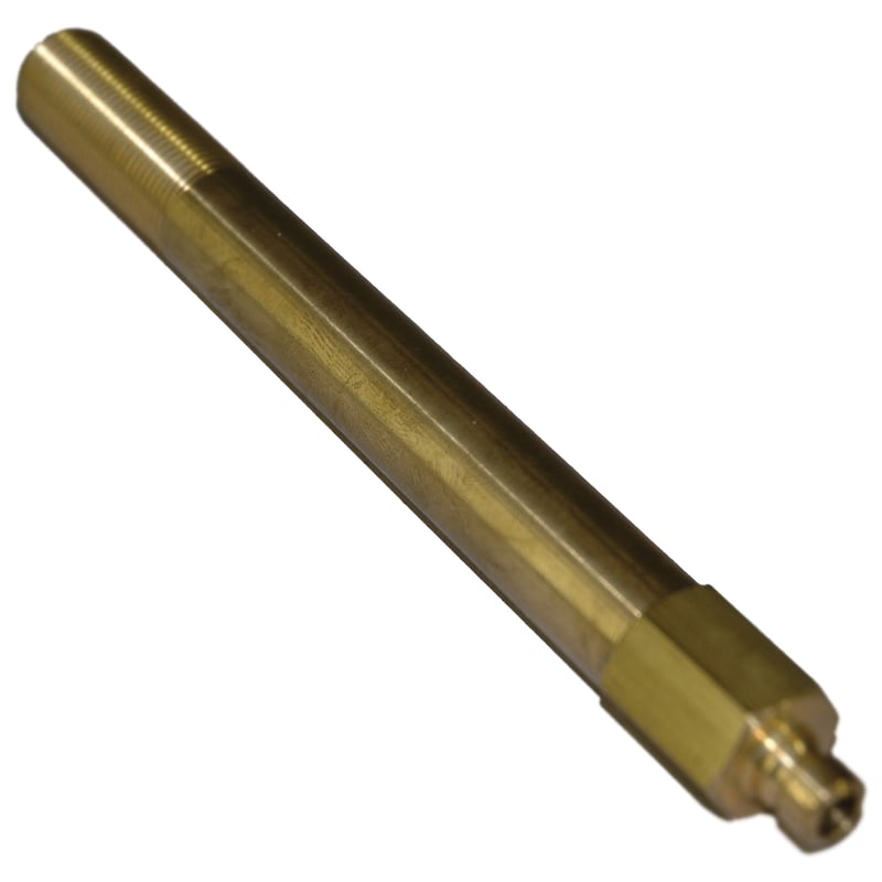 Plug, Water Extension, 200 Series, 1/4" Passage, 7" Length, 3/8" NPT, Brass