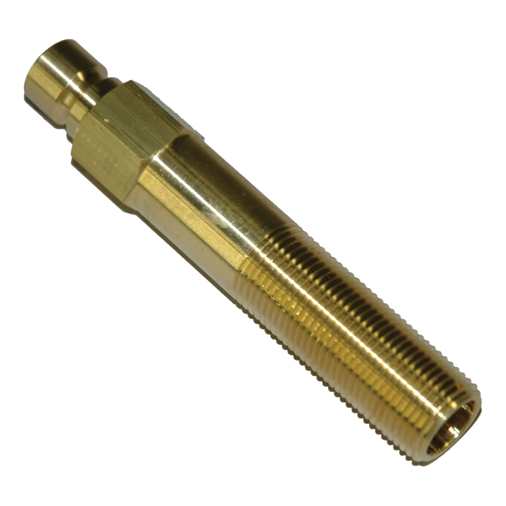 Plug, Water Extension, 300 Series, 3/8" Passage, 4" Length, 3/8" NPT, Brass - Image 2