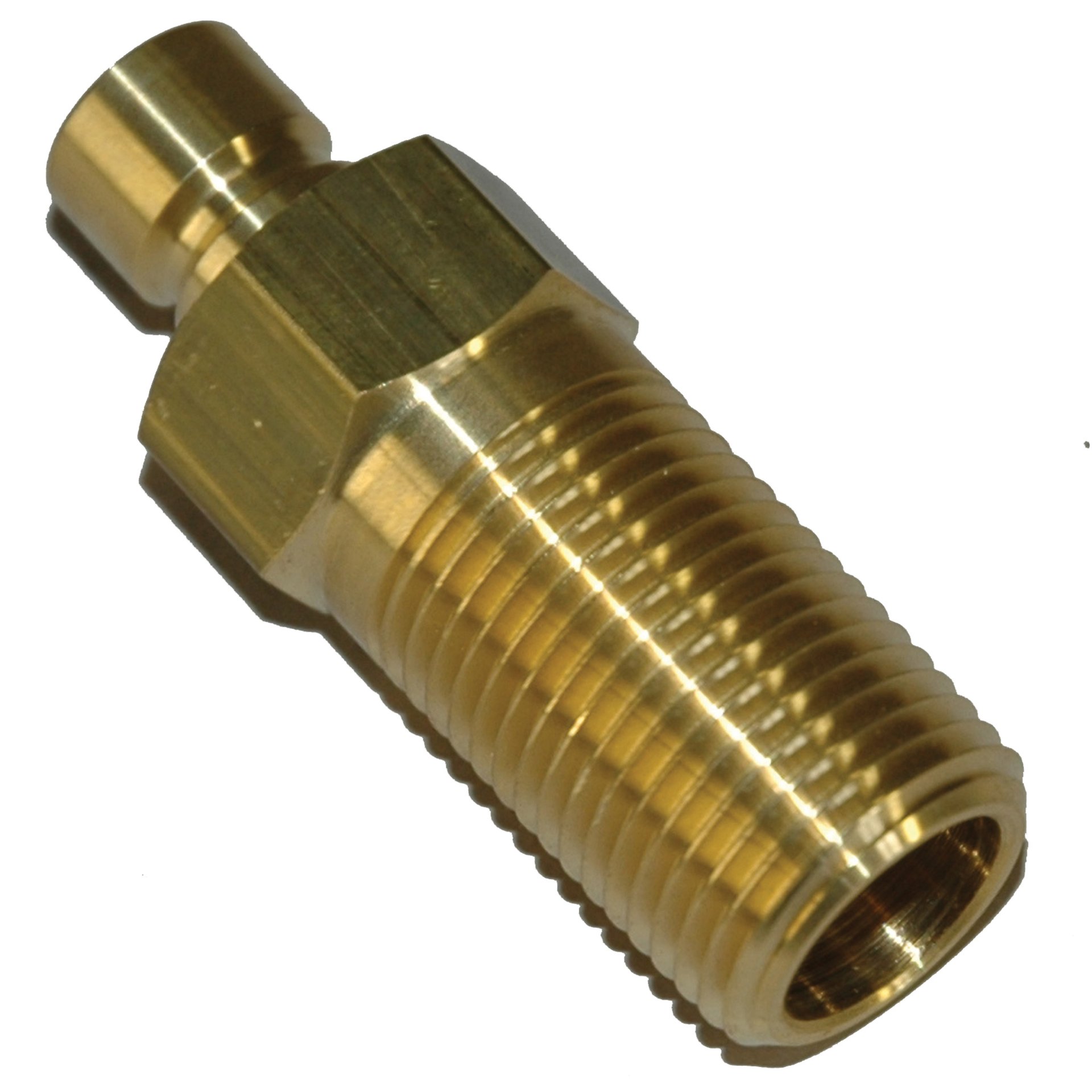 Plug, Water Extension, 300 Series, 3/8" Passage, 2.5" Length, 1/2" NPT, Brass - Image 1