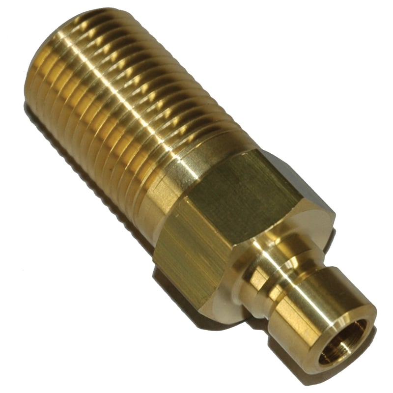 Plug, Water Extension, 300 Series, 3/8" Passage, 2.5" Length, 1/2" NPT, Brass