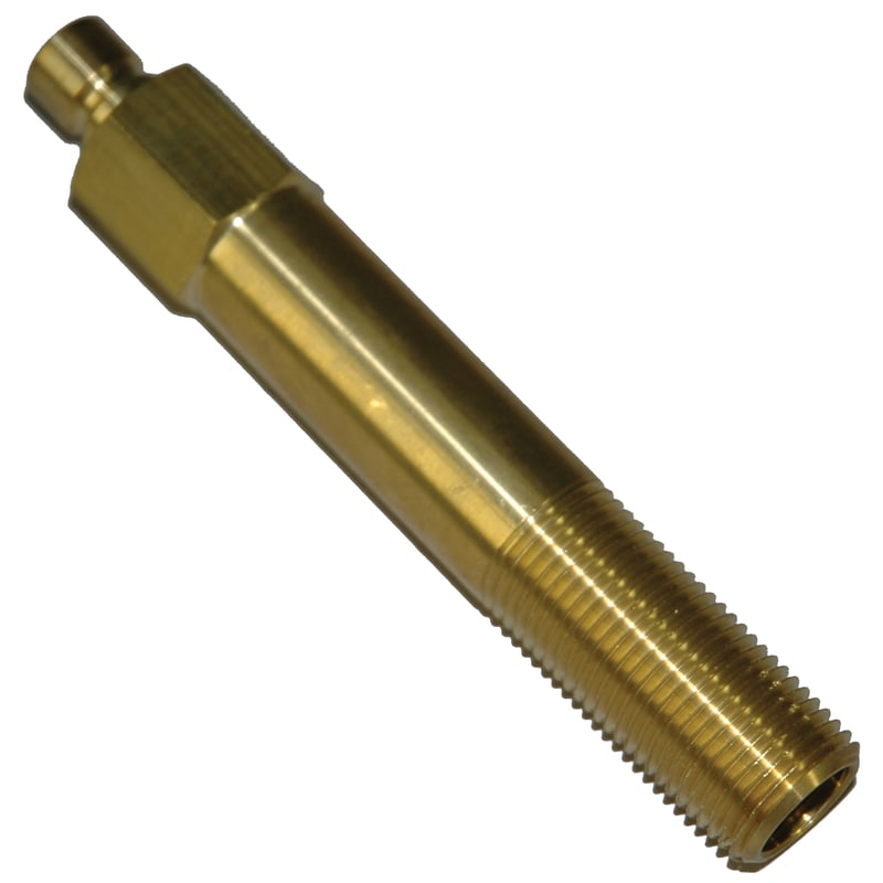 Plug, Water Extension, 300 Series, 3/8" Passage, 5.5" Length, 1/2" NPT, Brass