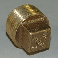 Plug, Square Head, Cored, 3/4" NPT, Bronze - Image 2