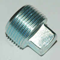 Plug, Square Head, 3/4" NPT, Galvanized Steel