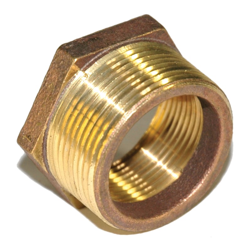 Bushing, Hex, 1-1/2″ x 1-1/4″ NPT, Bronze
