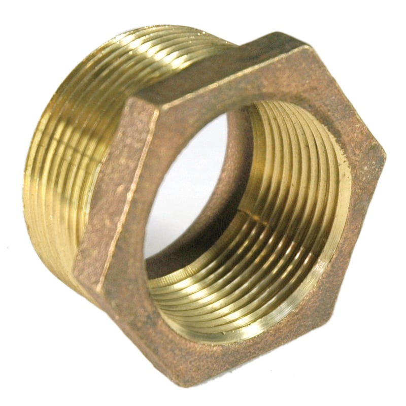 Bushing, Hex, 1-1/2" x 1-1/4" NPT, Bronze