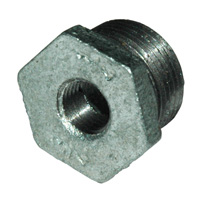 Bushing, Hex, 3/4" x 1/4" NPT, Galvanized Steel