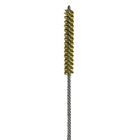 Brass Bristle, Power Driven (Double Spiral) Tube Brush, 1/4" Brush Diameter, 12" Length