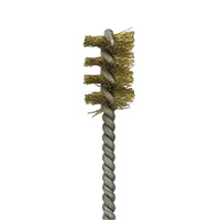 Brass Bristle, Power Driven (Single Spiral) Tube Brush, 5/8" Brush Diameter, 12" Length - Image 2