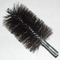 Brush, Heavy Duty Barrel, 80mm OD, High Carbon Steel, Double Stem And Spiral - Image 1