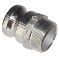 Cam & Groove Coupling, Type F 1-1/4" Stainless Steel, Male Adapter x Male NPT Thread - Image 1