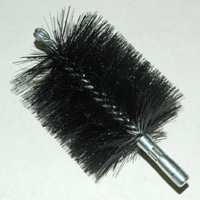 Brush, Heavy Duty Barrel, 4" OD, High Carbon Steel, Double Stem And Spiral - Image 1