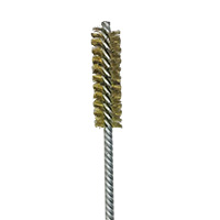 Brass Bristle, Power Driven (Double Spiral) Tube Brush, 3/4" Brush Diameter, 12" Length