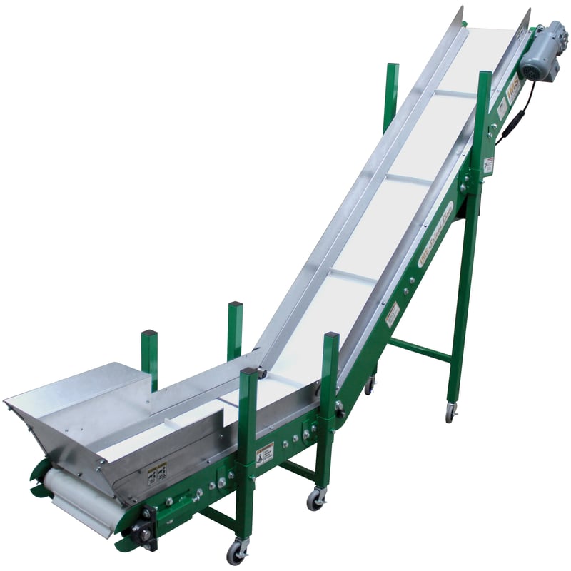 Conveyor, Horizontal to Incline, SLX-180306, 3′ Horizontal Length, 6′ Incline Length, 18″ Wide