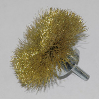 Brass Circular Flared End Brush, 2-3/4″ Brush Diameter, 1/4″ Shaft Diameter