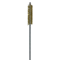 Brass Bristle, Power Driven (Double Spiral) Tube Brush, 1/2" Brush Diameter, 12" Length