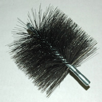 Brush, Heavy Duty Barrel, 6" OD, High Carbon Steel, Double Stem And Spiral - Image 1