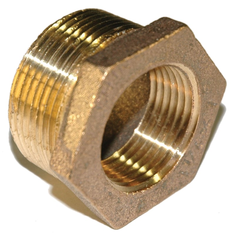 Bushing, Hex, 1-1/4" x 1" NPT, Bronze