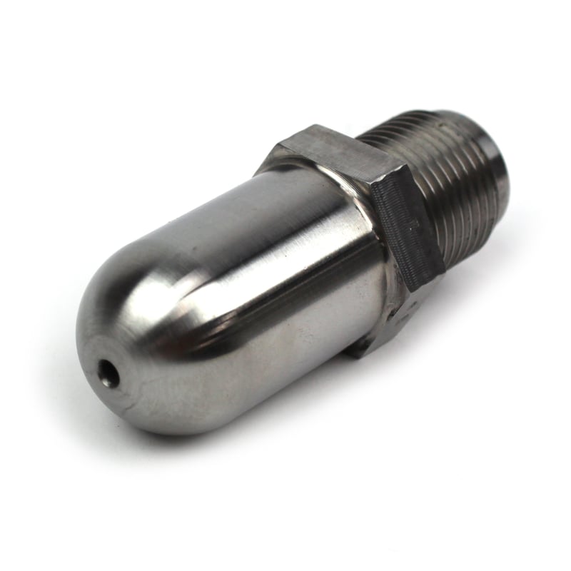 Nozzle Tip, FT, 2-3/4″ OAL, 7/8″-14, 1/2″ RO, 1/2″ Radius, 3/16″ Orifice.