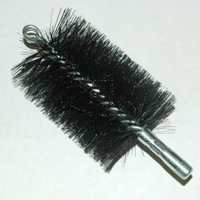 Brush, Heavy Duty Barrel, 3-1/4" OD, High Carbon Steel, Double Stem And Spiral - Image 1