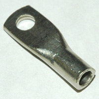 Wire Connector Lug, #8 Wire, #10 Stud, Crimp On, Nickel Plated, Sold Each - Image 1