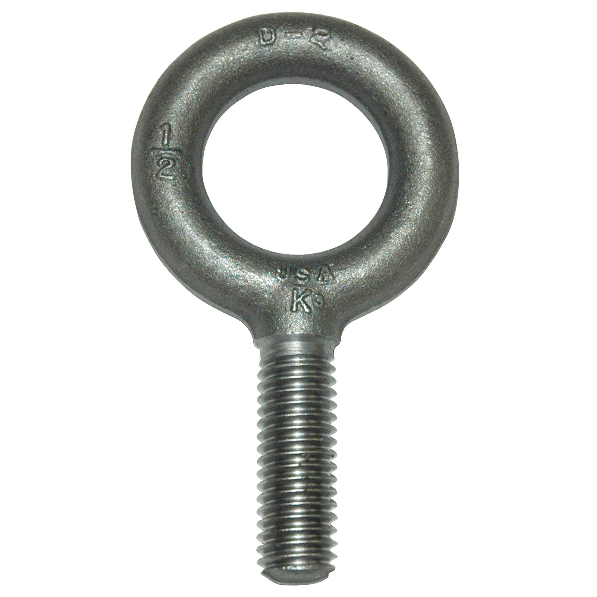 Eyebolt, 2,400 lb. Capacity, Standard, Non-Shouldered, Forged Steel, 1/2"-13 Thread Size - Image 1