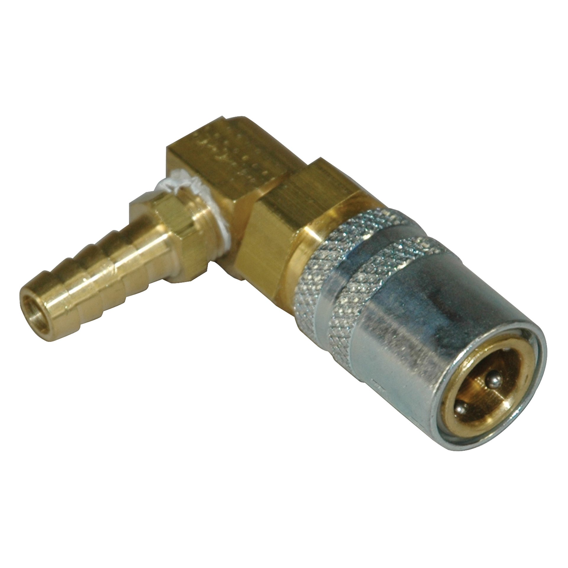 Coupler, Valved, 90 Deg, 3/8" x 3/8" - Image 1