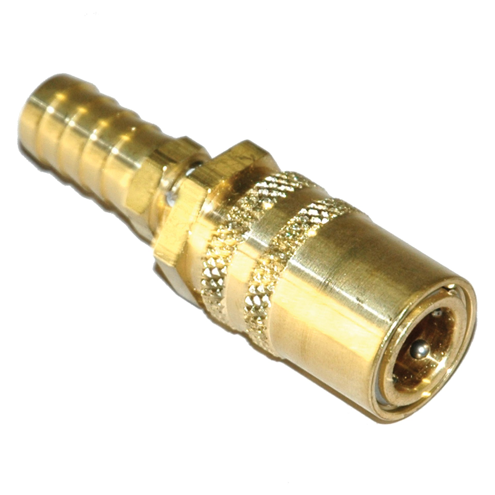 Coupler, 3/8" Passage, 1/2" Inside Diameter hose, Straight, 308 Series. - Image 1