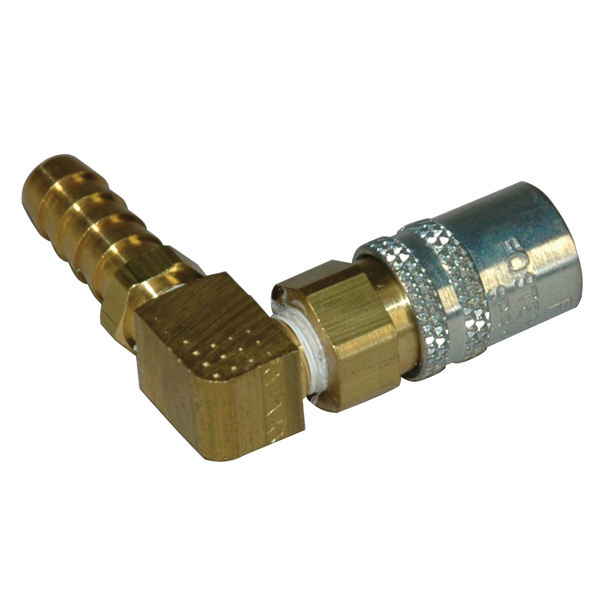 Coupler, 1/4" Passage, 90 Degree, 3/8" Inside Diameter Hose, Valved, 216V Series. - Image 2