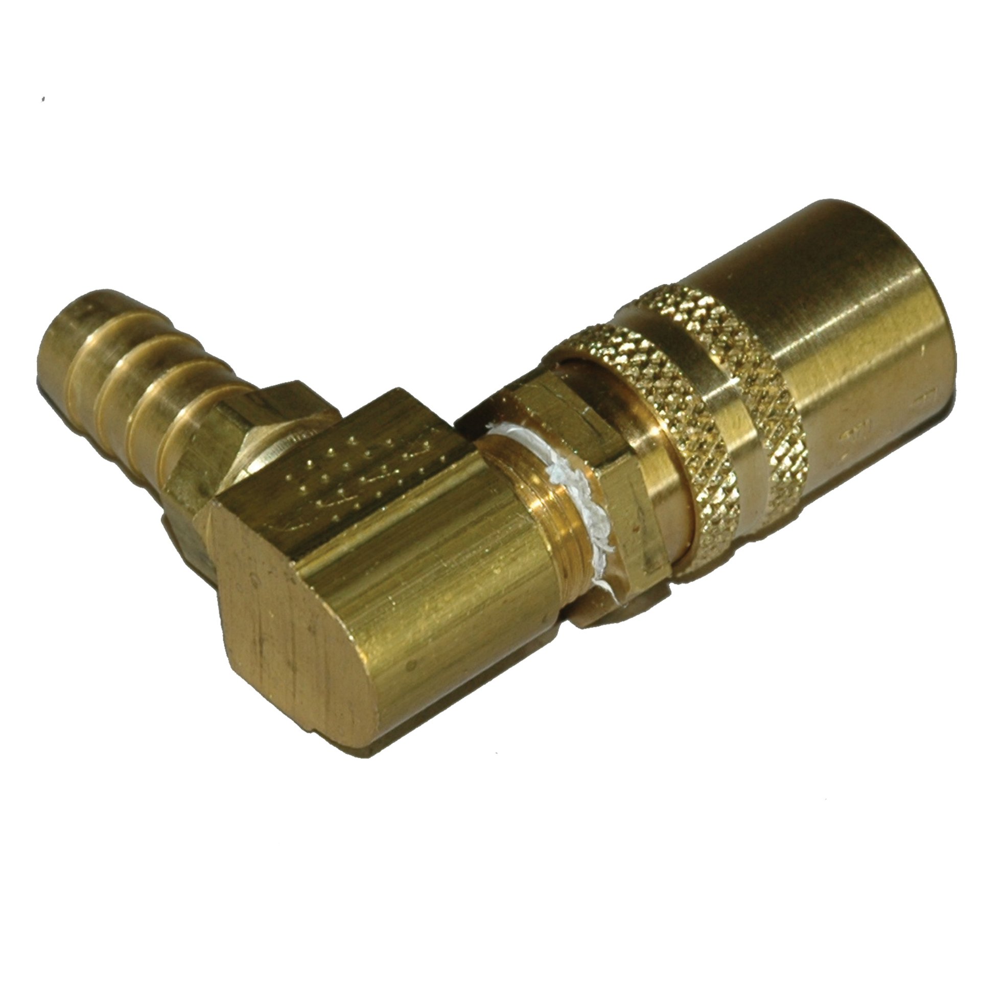 Coupler, 3/8" High Flow Passage, 90 Degree, 1/2" ID Hose, 318Hf Series. - Image 2