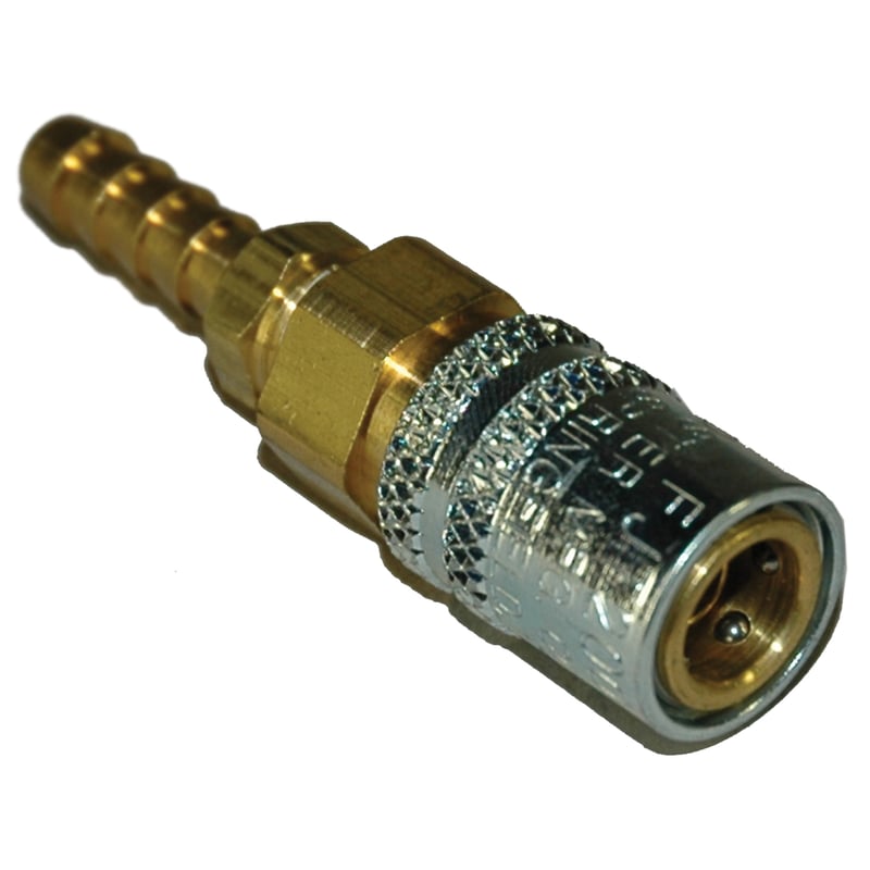 Coupler, 1/4" Passage, 1/4" ID Hose, Straight, Valved, 204V Series.